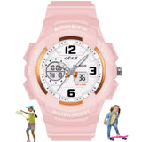 Spiky Analog Digital Sports Watch For Kids (Pink) | Multifunctional, Dual Time & Luminous Display | Water-Resistant & Silicone S