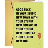 Supoeguk Hilarious Moving Away Gift for Friend, Sarcasm Good Luck Card for Men & Women, Farewell & Goodbye Card