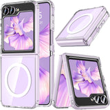 Hensinple for Samsung Galaxy Z Flip 6 Case, Z Flip 6 Case, Magnetic[Compatible with MagSafe] Transparent Slim Shockproof Hard PC