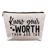 uinwk Funny Self Confident Gifts, Inspirational Motivational Encouragement Gifts for Women Coworkers, Know Your Worth Then Add T