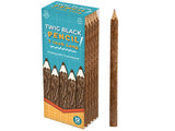 BSIRI Black Pencils Wood Pack of 12 in 7 Inch Tree Bark Wooden Favors in Rustic Twig Pencils Unique Gifts Camping Lumberjack Dec