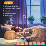 White Noise Machine and Aromatherapy Essential Oil Diffuser,with 7-Color Lights,10 Soothing Sounds, 2 Night Light,3 Timer and Wa