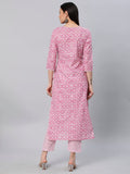Gosriki Women'S Cotton Blend Straight Printed Kurta With Pant (Kavi Pink-Nw5-Gs_Xl_Pink_X-Large),Pink,,B0BZMHSG28
