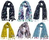 Fusfus WomenS Printed Chiffon Scarves And Stoles, Free Size(Multicolour, Fs2304) Pack Of 6 (Multicolor3)