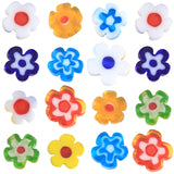 Weebee Millefiori Lampwork Glass Loose Assorted Beads Flat Flower Heart Glass Coin Round Spacer Bead for Jewelry Making 100 Pcs 