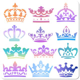 GORGECRAFT Crown Stencil King Queen Princess Crown Royalty Template Reusable Plastic Drawing Stencils for Painting on Wood Wall