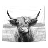 AMBZEK Highland Cow Tapestry, 51Hx59W Inch, Funny Western Decor, Wall Art for Bedroom, Dorm, Living Room