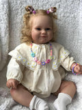 Wamdoll 24Inches Real Toddler Size Smiling Realistic Reborn Baby Doll in Soft Touch Vinyl, Real Life Newborn Princess Girl Colle