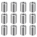 HARFINGTON 12pcs Thread Repair Inserts M12 x 1.75 Male to M8 x 1.25 Female Thread 18mm Long Stainless Steel Reducing Nuts Metric