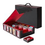 5-Row Trading Card Storage Box, Protable 3900+ MTG Deck Box with Removable Lid, Leather Magnetic Closure Commander Deck Box with