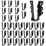 36 Pcs 2x6 Joist Hangers,Q235B Steel Black Powder Coated Rafter Hurricane Ties,Tie Brackets for Floor Deck and Ceiling Joists