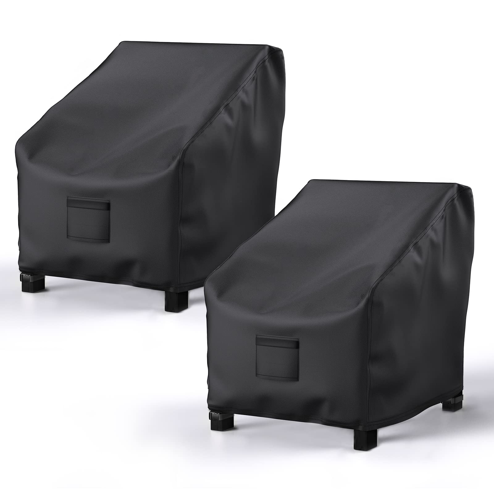 BROSYDA Patio Chair Covers for Outdoor Furniture Waterproof 2 Pack, Lawn Chair Covers 600D Heavy Duty Oxford Cloth, Large Covers