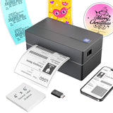 Bluetooth Thermal Shipping Label Printer: 4x6 Wireless Label Maker with Tape for Small Business - Compatible with iPhone, Androi
