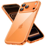 JETech Case for iPhone 17 Pro 6.3-Inch, Non-Yellowing Shockproof Phone Bumper Cover, Anti-Scratch Clear Back (Orange)
