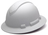 Pyramex Ridgeline Full Brim Hard Hat 4 Point Ratchet Matte White Graphite Pattern