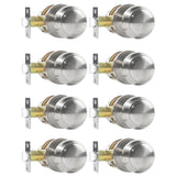 RAZCC Passage Door Knobs, 8 Pack Satin Nickel Door Knobs, for Hallway & Closet Non-Locking Interior Round Door Handles Keyless R