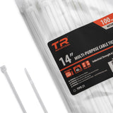 TR Industrial MultiPurpose UV Resistant Natural Cable Ties, 14 inches, 100 Pack