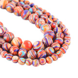 10mm Colorful Malachite Beads Round Smooth Loose Beads for Jewelry Making Bracelet Necklace 15