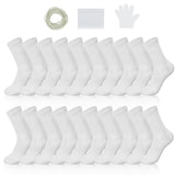 Silkfly White Cotton Socks for Tie Dye White Crew Ankle Socks Tie Dye kit Party Supplies(Medium,40 Pairs)