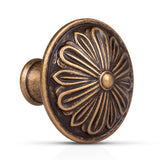 DWYL & LWYD Antique Brass Cabinet Knobs 16 Pack - Solid Zinc Alloy 1-2/5Dia - Vintage Brass Knobs for Kitchen Cabinets and Dress