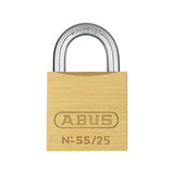 ABUS 55/25 Small Solid Brass Padlock with 2 Keys for School, Gym, Cabinet 15/16in (25mm) Wide, Keyed Alike