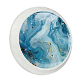 LORVIES 4 Pack 1.37 Marble Decorative Cabinet Knobs, ABS Cabochon Glass Round White, Drawer Dresser Door Handles Pulls for Home 