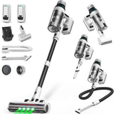 NuYupo Cordless Vacuum Cleaner, 2 Batteries 110 Mins Runtime Vacuum Cleaners for Home, 550W 45KPA 15-in-1 Stick Vacuum with Char