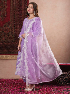 Gosriki Women'S Rayon Blend Straight Embroidered Kurta With Pant & Dupatta (Rosewood Purple-Vks07-Gs_Xxl_Purple_Xx-Large),Purple,2,B0DM1SRL4L
