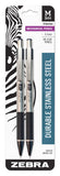 Zebra Pen M-301 Stainless Steel Mechanical Pencils .5mm, Fine Point, 2-Pack (54012)