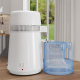 4L Countertop Water Distiller | 110V 750W Efficient Distilled Water Maker, White Housing & Plastic Pitcher
