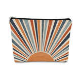 BARPERY Makeup Bags for Women,Abstract Sun Colorful Sunshine Ray Makeup Bag,Style Aura Cosmetic Bag Best Gift Idea for Teen Girl