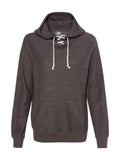 J. America Womens French Terry Sport Lace Scuba Hooded Pullover - Charcoal, S