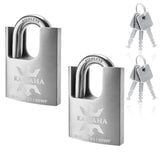 KAWAHA 21/60-2PS High Security Stainless Steel Shrouded Padlock with Stainless Steel Key for Both Indoor and Outdoor use (Heavy 
