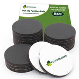 COVERCORNER Non Slip Furniture Pads 16 PCS 3'' Round - Anti Slip Furniture Pads - Self Adhesive Rubber Feet Furniture Feet - Cha