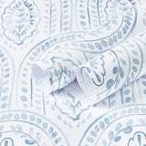 EeeComing Blue Peel and Stick Wallpaper Boho Wall Paper Peel and Stick Modern Contact Paper Self Adhesive Wallpaper for Bedroom 