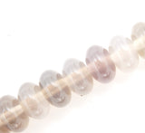 Malahill Gemstone Beads for Jewelry Making Natural Stone Beads for Necklaces Bracelets 5 Strands Roundel Grey Agate Beads 5x8mm
