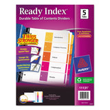 Avery 11131 Ready Index TOC Dividers, Tabs 15, Letter Size, Colors, 5 Tabs/ST
