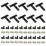 BLCCLOY 10 Sets 2020 Series Aluminum Extrusion Profile T Brackets Black Right Angle Joint Plate with M5 T Slot Nuts and Bolts Ha
