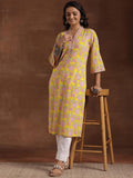 Libas Women'S Cotton Printed Straight Kurta (29194 Yellow Yellow S