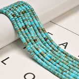 170 Pcs 2x4mm Light Blue Sea Sediment Imperial Jasper Stone Bead Flat Heishi Disc Beads for Bracelets Jewelry Making Crafts