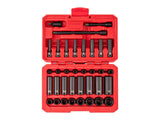 TEKTON 1/4 Inch Drive 6-Point Impact Socket Set with Case, 35-Piece (4-17 mm) | SID90402