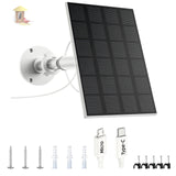 Solar Panel for Bird Feeder, 3W Continuous Power Supply with Type-C Plug for Bird Feeder Camera