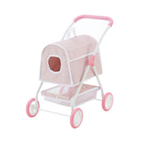 Olivia's Little World Polka Dots Princess Doll Animal Stroller with Detachable Toy Pet Carrier - Pet Doll Pram for 3 yrs and Up 