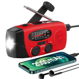 Tiemahun Emergency Solar Hand Crank Dynamo NOAA WB AM/FM Radio Hurricane Camping Survive Kit with 3-LED Flashlight 2000mAh 088FS
