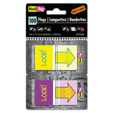 PopUp Fab Page Flags w/Dispenser, Look!, Purple/Yellow; Yellow/Teal, 100/Pack