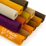 MITINU 13 Pcs 8x35 Large Stiff Felt Fabric Sheets, 1.2mm Thick Nonwoven Felt for DIY Crafts, Patchwork, Sewing & Home Decoration