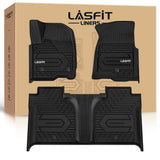 LASFIT Floor Mats for Chevy Silverado/GMC Sierra 1500 2019-2025, Slv/Sra 2500 HD 3500 HD 2020-2025 Crew Cab (Fit With Rear Under
