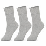 Bodycare Mens Crew Length Solid Antibacterial & Super Soft Socks Pack Of 3 Lite Grey Melange | Moisture Wicking Seamless Comfo