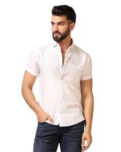 Toplot Men'S Regular Fit Solid Casual Shirt With Pocket Design With Spread Collar & Half Sleeves (Half-Pocket-5179-White-Xxl),White,2,B0CYGW137W