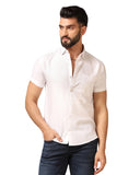 Toplot Men'S Regular Fit Solid Casual Shirt With Pocket Design With Spread Collar & Half Sleeves (Half-Pocket-5179-White-Xxl),White,2,B0CYGW137W